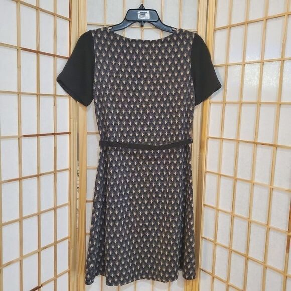 Yumi Diamond Print Belted Dress Sz 2/4 - Picture 8 of 8